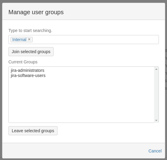 Manage Groups Pop Up