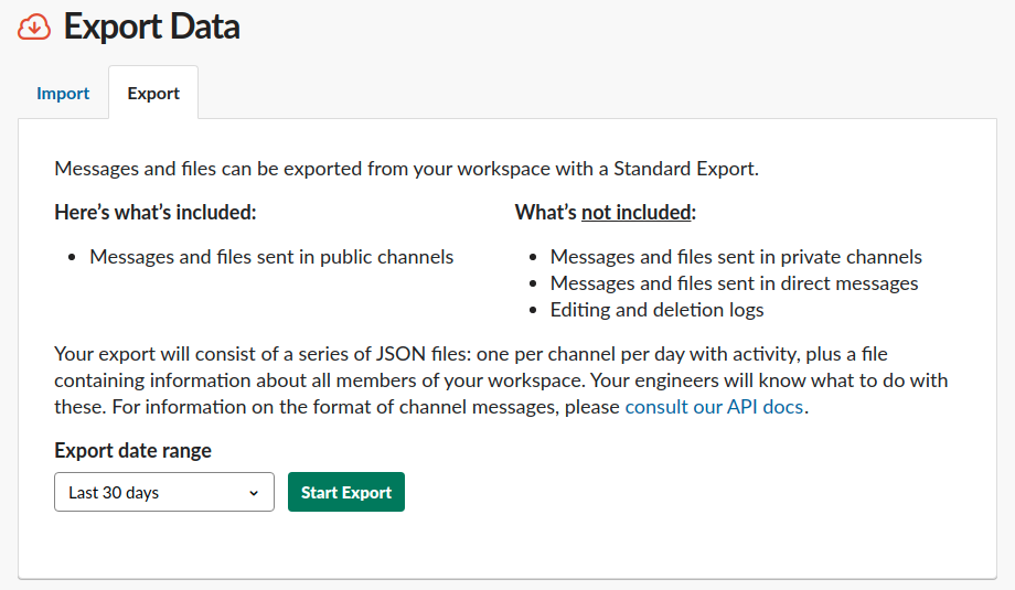 Export Date Range