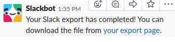 Export Notification Slack